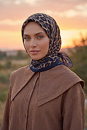 Dijital Soft Leopar Desen Eşarp