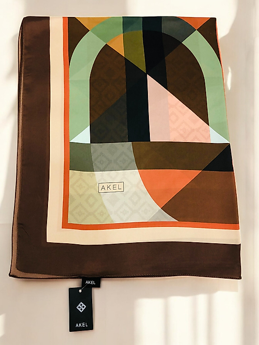 Desenli Alfa Silk Şal Pastel Desen