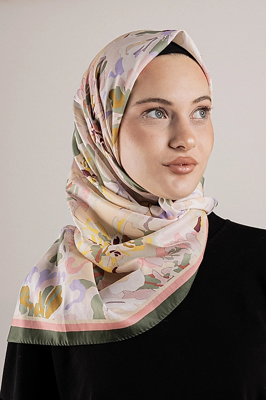 DESENLİ FRANSIZ İPEĞİ EŞARP DESEN-4